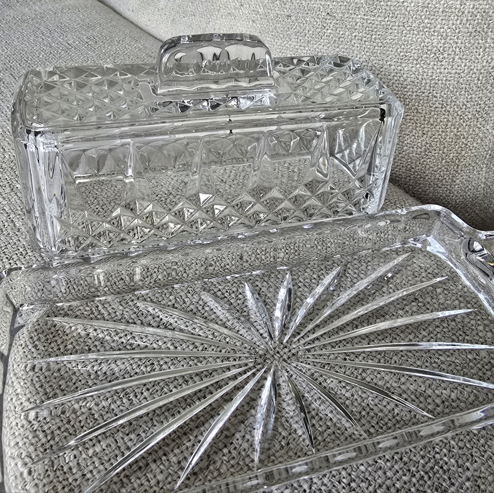 Longchamp 1/4 lb Crystal Butter Dish - Picture 3 of 5